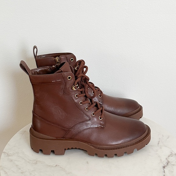 NEW Coach Men’s Citysole Leather Boots Brown Size 8 D main image 5